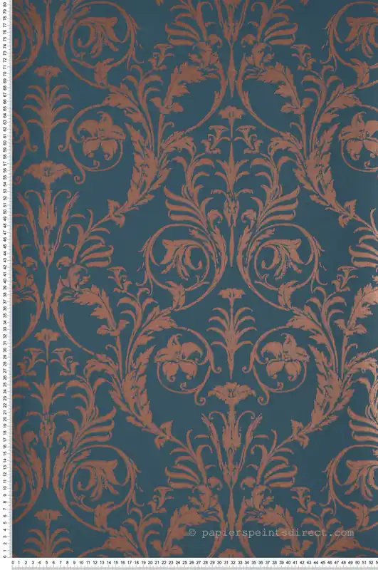 Expédié Aujourd'hui Papier peint Baroque Trianon bleu - Montsegur de Casadéco Réf. MTSE86026564