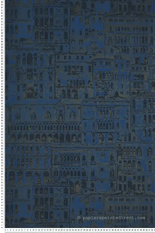 Certifié Papier peint Ville Edifice bleu outremer - Montsegur de Casadéco Réf. MTSE86056518