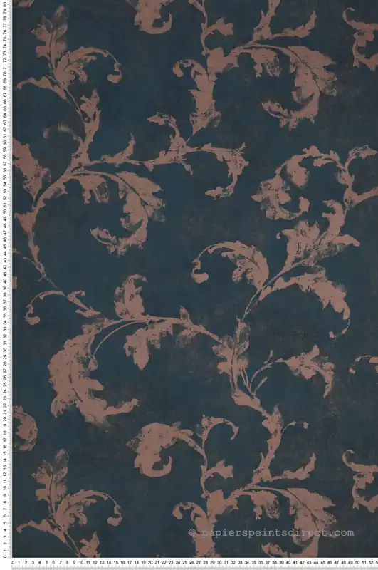 Achetez Aujourd'hui Papier peint Charme Arabesques bleu encre - Montsegur de Casadéco Réf. MTSE80796475