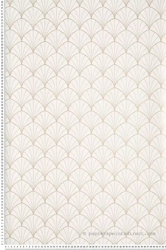 Usine Directe Papier peint Art Déco Stradust blanc doré - The Place to Bed de Casélio Réf. PTB101820026