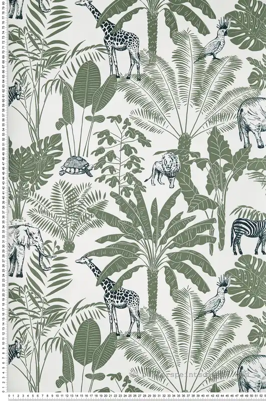 Papier peint Animaux Jungle Trip vert - Our Planet de Casélio Réf. OUP101957403 Produit De Marque