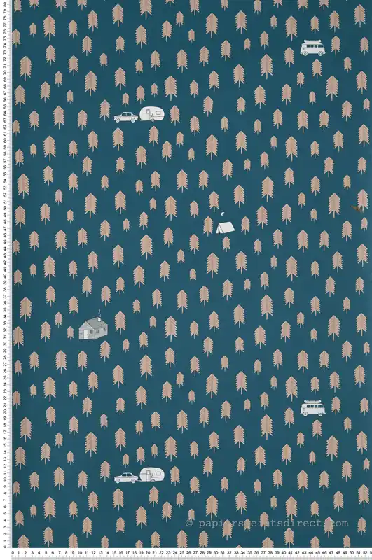 Offre Exclusive Papier peint Forêt Summer Camp bleu - Our Planet de Casélio Réf. OUP101976029