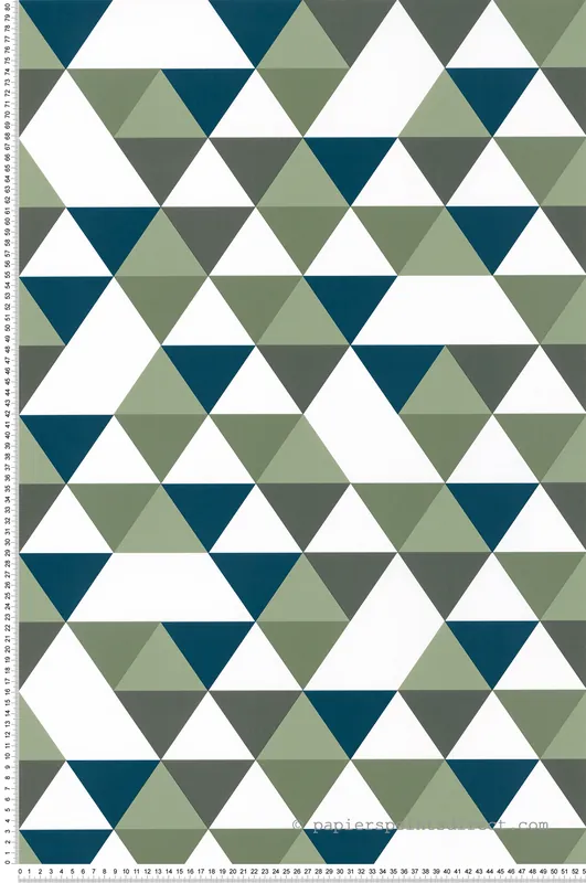Paiement Sécurisé Papier peint Géométrique Triangle vert kaki et bleu - Our Planet de Casélio Réf. OUP102007432