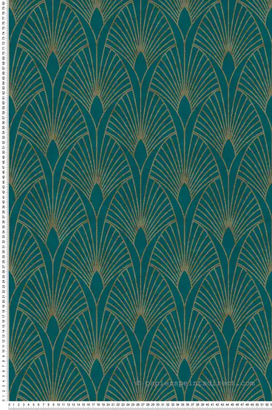 Offre Spéciale Papier peint Art Déco Palme bleu canard - New Walls d‘AS Création Réf. SP15304