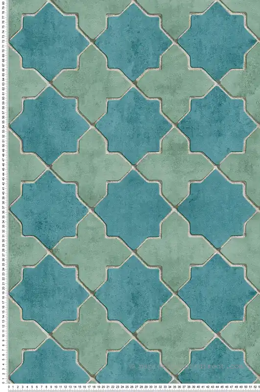 Super Prix Papier peint Azulejos Faience bleu vert - New Walls d‘AS Création Réf. SP15278