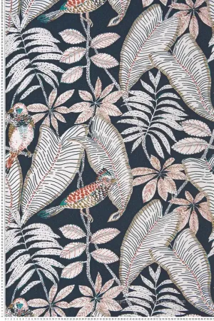 Prix Choc Papier peint Oiseau Ethnique Sibia bleu marine - Orphée de Casamance Réf. CAS-74752352