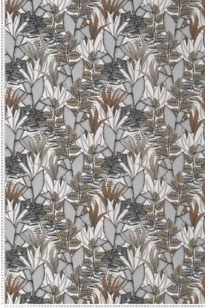 Bon Marché Papier peint Feuillage Tigris gris - Orphée de Casamance Réf. CAS-74731530