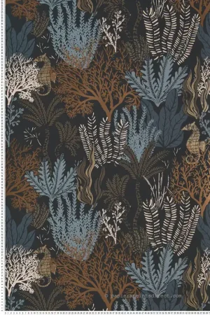 Paiement Sécurisé Papier peint Fond marin Posidonie noir - Orphée de Casamance Réf. CAS-74700406
