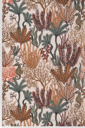 Papier peint Fond marin Posidonie terracotta - Orphée de Casamance Réf. CAS-74700202 Haute Qualité