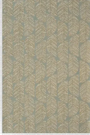Prix Cassé Papier peint Ethnique Abelia vert amande - Orphée de Casamance Réf. CAS-74721122