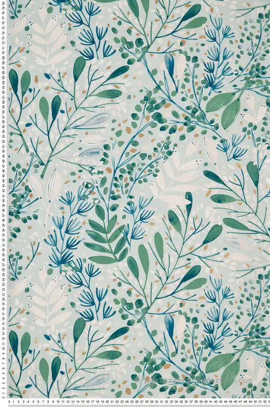 Super Prix Papier peint feuilles Joy Vert/Bleu givré/Doré - Green Life de Casélio Réf. GNL101697672
