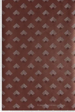 Top Vente Papier peint géométrique ethnique Ondes Bordeaux - Misura de Casamance Réf. CAS-74471028