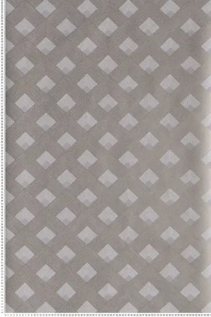 Certifié Papier peint géométrique ethnique Ondes Gris Argent - Misura de Casamance Réf. CAS-74470722
