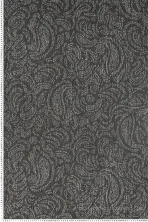 Haute Qualité Papier peint motif Cachemire Jaipur noir anthracite - Ceylan de Casamance Réf. CAS-74554096