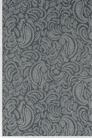 Papier peint motif Cachemire Jaipur bleu/gris - Ceylan de Casamance Réf. CAS-74553790 Solde