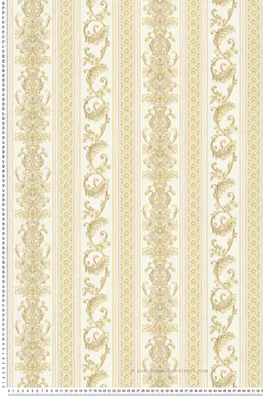 Soldes Papier peint Rayures Baroque gris/or - Concerto 3 d‘AS Création Réf. SP14924