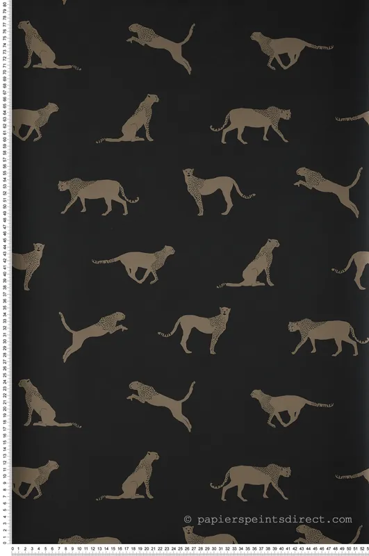 Authentique Papier peint Guépard Wild forest noir/doré - Moonlight de Casélio Réf. MLG101152091