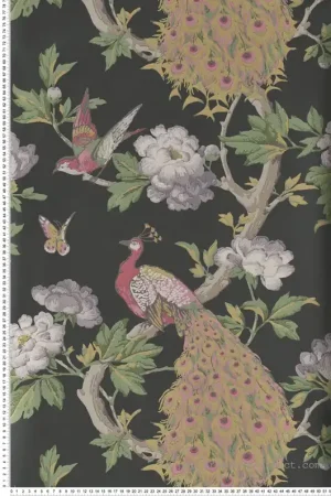 Papier peint vintage paon Pavona Maeve - National Trust Papers de Little Greene Réf. 0245PAMAEVE Authentique