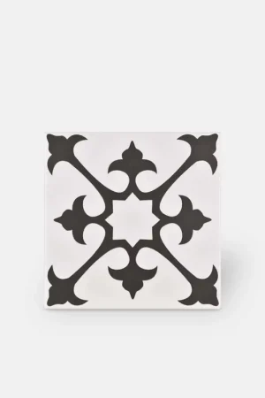 Vente Directe Carrelage Rina - Motif 4 Noir pour Sol et Mur - 15x15cm - CO9704024