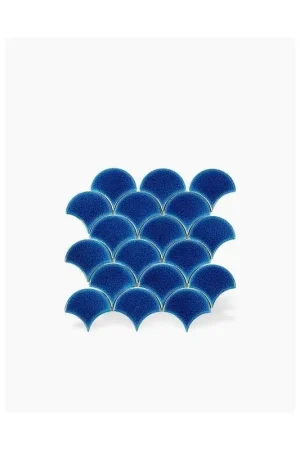 Usine Directe Carrelage Ecaille sur Maille - Bleu Marine - 30.2x29.4cm - FV2702212