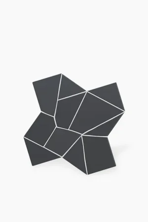 Vente Directe Carrelage " Design de Gaudi " modèle 1 - Gris Anthracite - 25.5x25.5cm - NT2025145