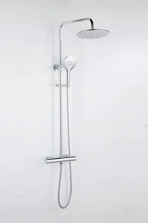 Achetez Aujourd'hui Fortifura Calvi Ensemble de douche pluie - thermostatique - douche principale de 30 cm - flexible métallique - douchette ronde - chrome