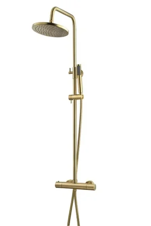 Wiesbaden Caral Ensemble de douche de tête thermostatique en applique en laiton brossé PVD Meilleure Vente