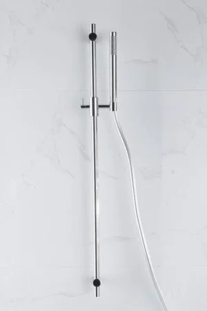 Usine Directe Fortifura Calvi ensemble barre de douche avec douchette à main en bâton, flexible de douche lisse chrome