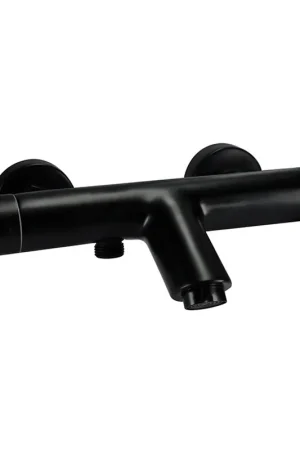 Usine Directe Xellanz Rio mitigeur thermostatique bain-douche avec douchette 3 jets avec douchette et flexible noir mat