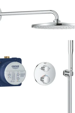 Vente Directe GROHE QuickFix Precision Thermostat Perfect Système de douche encastré - tête de douche Vitalio Rain Mono 310 - chrome.