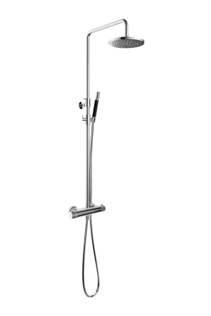 Hotbath Cobber X SDS9 ensemble de douche à pluie thermostatique avec douche de tête ronde 20 cm douchette barre chrome Affaire À Saisir