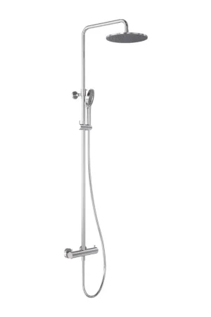 Vente Directe MAY Ensemble de douche pluie - apparent - avec thermostatique - incl. douchette 3 jets - douche de tête Ø 25cm - Chrome