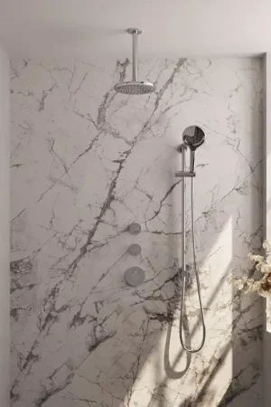 Achetez Aujourd'hui Brauer Chrome Edition Set de douche à encastrer thermostatique avec partie encastrable douche de tête 20cm bras plafond douchette ronde et barre de douche Chrome