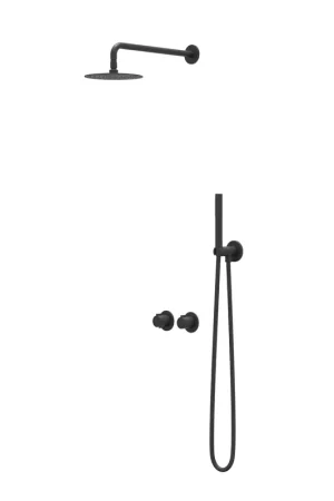 Vente Flash IVY Pact Ensemble de douche pluie - encastré - symmetry - inverseur-arrêt 2 voies - bras mural 40 cm - pomme de douche slim 30 cm - support avec sortie - flexible de douche 150 cm - douchette satin spray - Noir mat PED