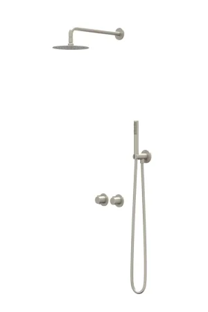 Vente Flash IVY Pact Ensemble de douche de pluie - encastré - symmetry - inverseur d’arrêt 2 voies - bras de plafond 15 cm - douche de tête slim 20 cm - barre de douche avec sortie - flexible de douche 150 cm - douchette bâton - Nickel brossé PVD