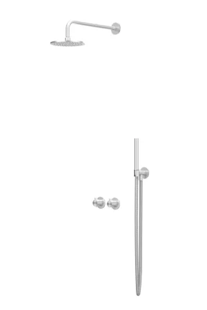 Achetez Aujourd'hui IVY Tribe Ensemble de douche pluie - encastré - symmetry - inverseur-arrêt 2 voies - bras de plafond 30 cm - pomme de douche principale medium 30 cm - support avec sortie - flexible de douche 150 cm - douchette bâton - RVS316 - brossé