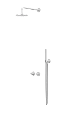 Affaire À Saisir IVY Concord Ensemble de douche pluie - encastré - symmetry - inverseur-arrêt 2 voies - bras de plafond 30 cm - pomme de douche principale medium 20 cm - barre de douche avec sortie - flexible de douche 150 cm - douchette barre - RVS316 - brossé