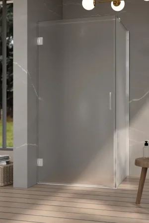 Vente Directe Fortifura Galeria Cabine de douche - 90x120x200cm - scharnières - poignée plat - verre dépoli - Chrome