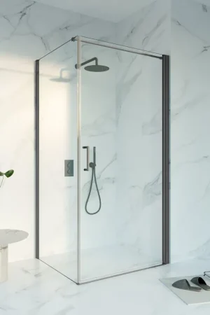 Usine Directe Fortifura Galeria Cabine de douche - 80x140cm - profilé - verre de sécurité - anti-calcaire - Gunmetal