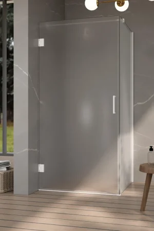 Acheter Direct Fortifura Galeria Cabine de douche - 100x100x200cm - scharnières - poignée plat - verre dépoli - Blanc mat