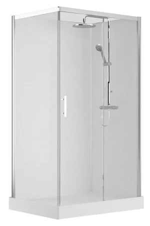 Acheter En Ligne Nemo Spring Vidrio Cabine de douche - droite - 120x90cm - porte coulissante - parois fixes - verre de sécurité - mitigeur de douche thermostatique