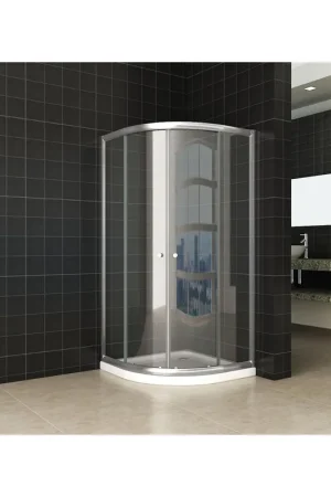 Xellanz Eco cabine quart de cercle avec deux portes coulissantes 800 x 800 x 1900 x 5 mm nano verre clair/chrome Promotion