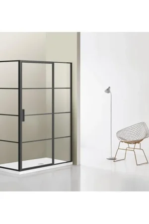 Achetez Aujourd'hui Marenza Bellini Cabine de douche - 90x90cm - panneau fixe - verre de sécurité - cadre lignes extérieur - anti-calcaire - noir mat
