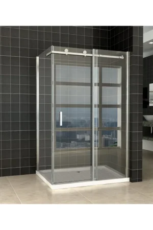 Wiesbaden Pared cabine avec 1 porte coulissante 1200 x 900 x 2000 x 8 mm verre clair nano/chrome Acheter Direct