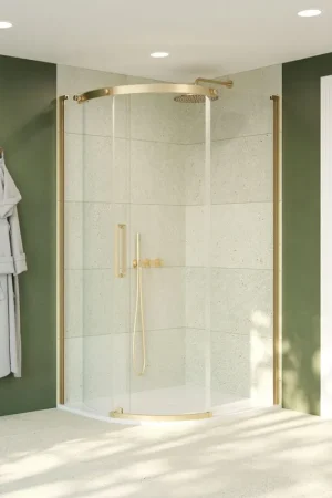 Achetez Aujourd'hui Cabine de douche Crosswater Optix - 100x80cm - quart de rond - porte à gauche - laiton brossé