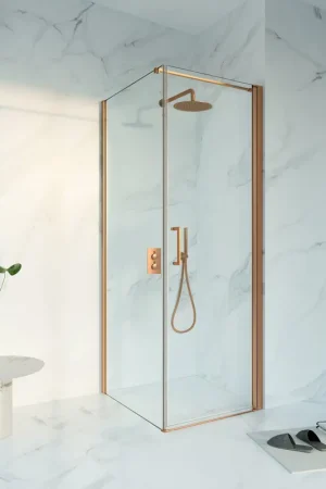 Vente Flash Fortifura Galeria Cabine de douche - 70x80x200 - Profil verre de sécurité - anti calcaire - Cuivre brossé PVD (Cuivre)
