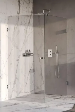 Usine Directe BRAUER Void Carving Cabine de douche - 90x140x200cm - porte battante - revêtement verre - réversible - verre clair - Chrome