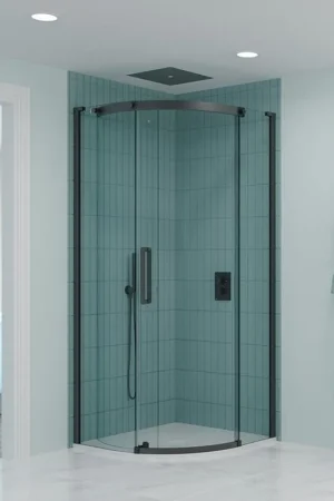 Acheter En Ligne Crosswater Optix Offset Cabine de douche - 100x80x195cm - Quart de rond - porte droite - Gunmetal (anthracite)