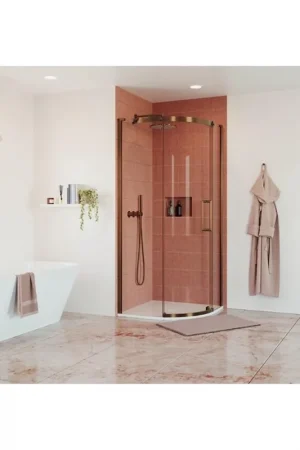 Achat Immédiat Crosswater Optix Offset Cabine de douche - 100x80x195cm - Quart de rond - porte droite - Bronze brossé