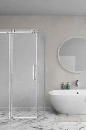 Aqua Vista Novara Cabine de douche - 140x70cm - 1 porte coulissante - verre transparent - chrome Super Prix